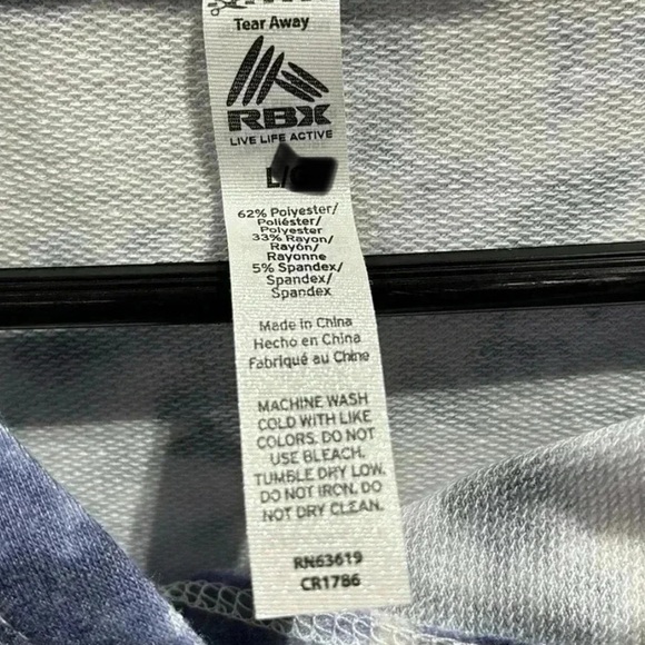 RBX Pullover Hoodie,tie-dye,stretch,lightweight,athletic,everyday,slit side - Picture 6 of 8